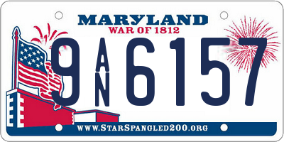 MD license plate 9AN6157