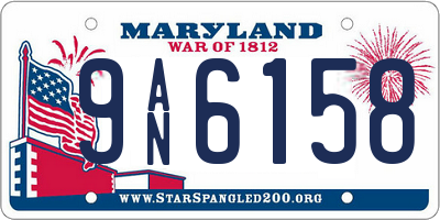 MD license plate 9AN6158