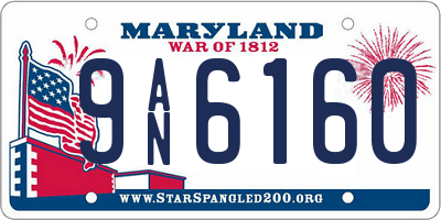 MD license plate 9AN6160