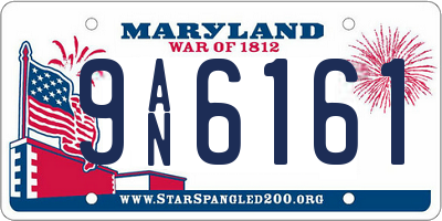 MD license plate 9AN6161