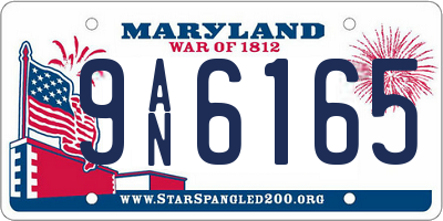 MD license plate 9AN6165