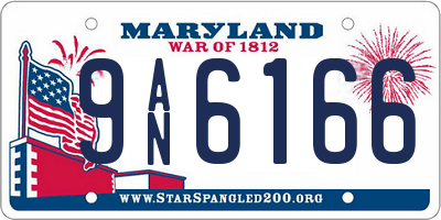 MD license plate 9AN6166
