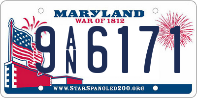 MD license plate 9AN6171