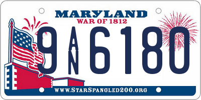 MD license plate 9AN6180