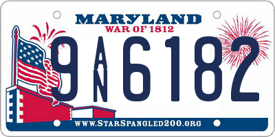 MD license plate 9AN6182