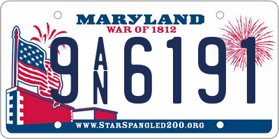 MD license plate 9AN6191