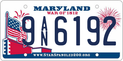 MD license plate 9AN6192