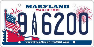 MD license plate 9AN6200