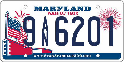 MD license plate 9AN6201