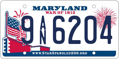 MD license plate 9AN6204