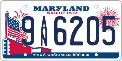 MD license plate 9AN6205