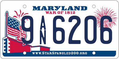 MD license plate 9AN6206