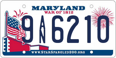 MD license plate 9AN6210