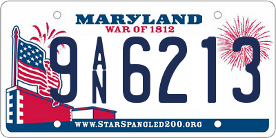 MD license plate 9AN6213
