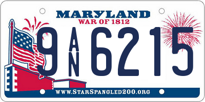 MD license plate 9AN6215