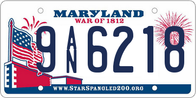 MD license plate 9AN6218