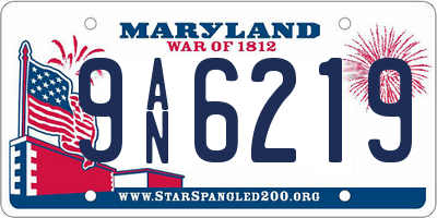 MD license plate 9AN6219