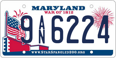 MD license plate 9AN6224