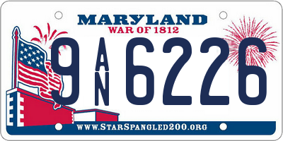 MD license plate 9AN6226