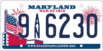 MD license plate 9AN6230