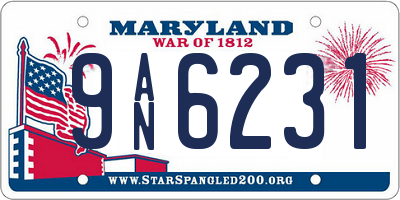 MD license plate 9AN6231
