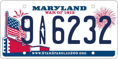 MD license plate 9AN6232
