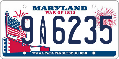 MD license plate 9AN6235