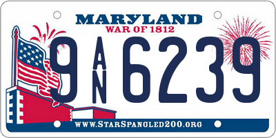 MD license plate 9AN6239