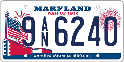 MD license plate 9AN6240