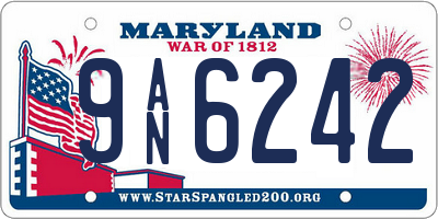 MD license plate 9AN6242
