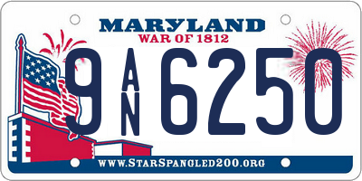 MD license plate 9AN6250