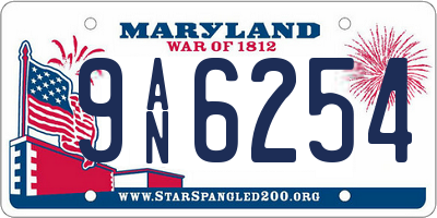 MD license plate 9AN6254