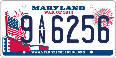 MD license plate 9AN6256
