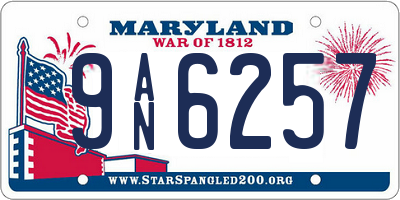 MD license plate 9AN6257
