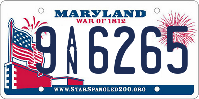 MD license plate 9AN6265