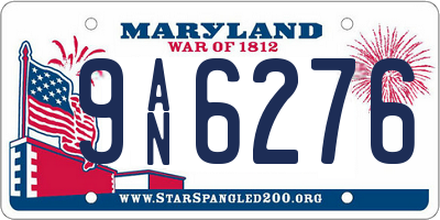 MD license plate 9AN6276