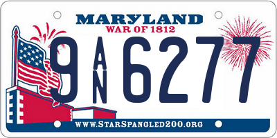 MD license plate 9AN6277