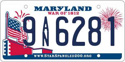 MD license plate 9AN6281