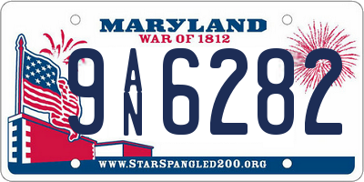 MD license plate 9AN6282