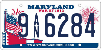 MD license plate 9AN6284