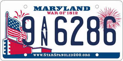 MD license plate 9AN6286