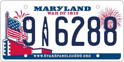 MD license plate 9AN6288
