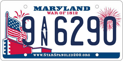 MD license plate 9AN6290