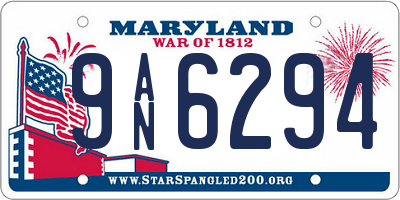 MD license plate 9AN6294