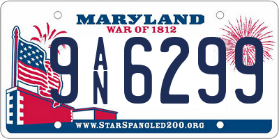 MD license plate 9AN6299