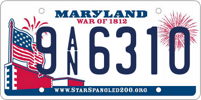 MD license plate 9AN6310