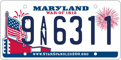 MD license plate 9AN6311