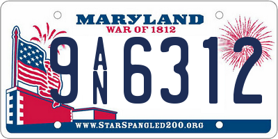 MD license plate 9AN6312