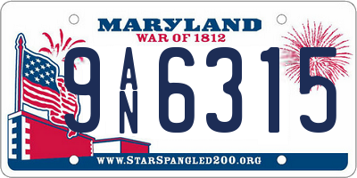MD license plate 9AN6315