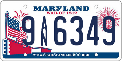 MD license plate 9AN6349